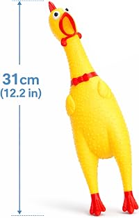Hundespielzeug Huhn 31 Cm Gelb – Quietscher Gummi FüR GroßE Hunde – Parence