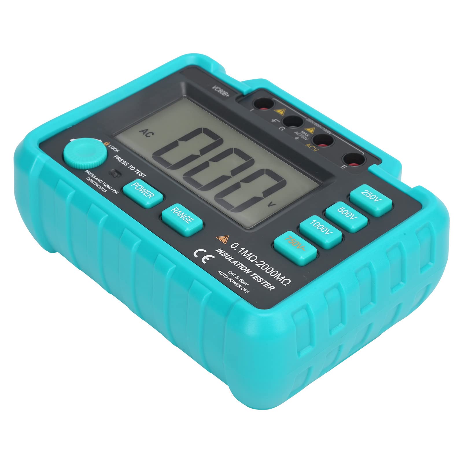 Omabeta VC60B+ Multimetr Cyfrowy Mały Tester Rezystancji Izolacji Elektrycznej dla Kabli i Silników z Wyświetlaczem LCD 250 V/500 V/1000 V