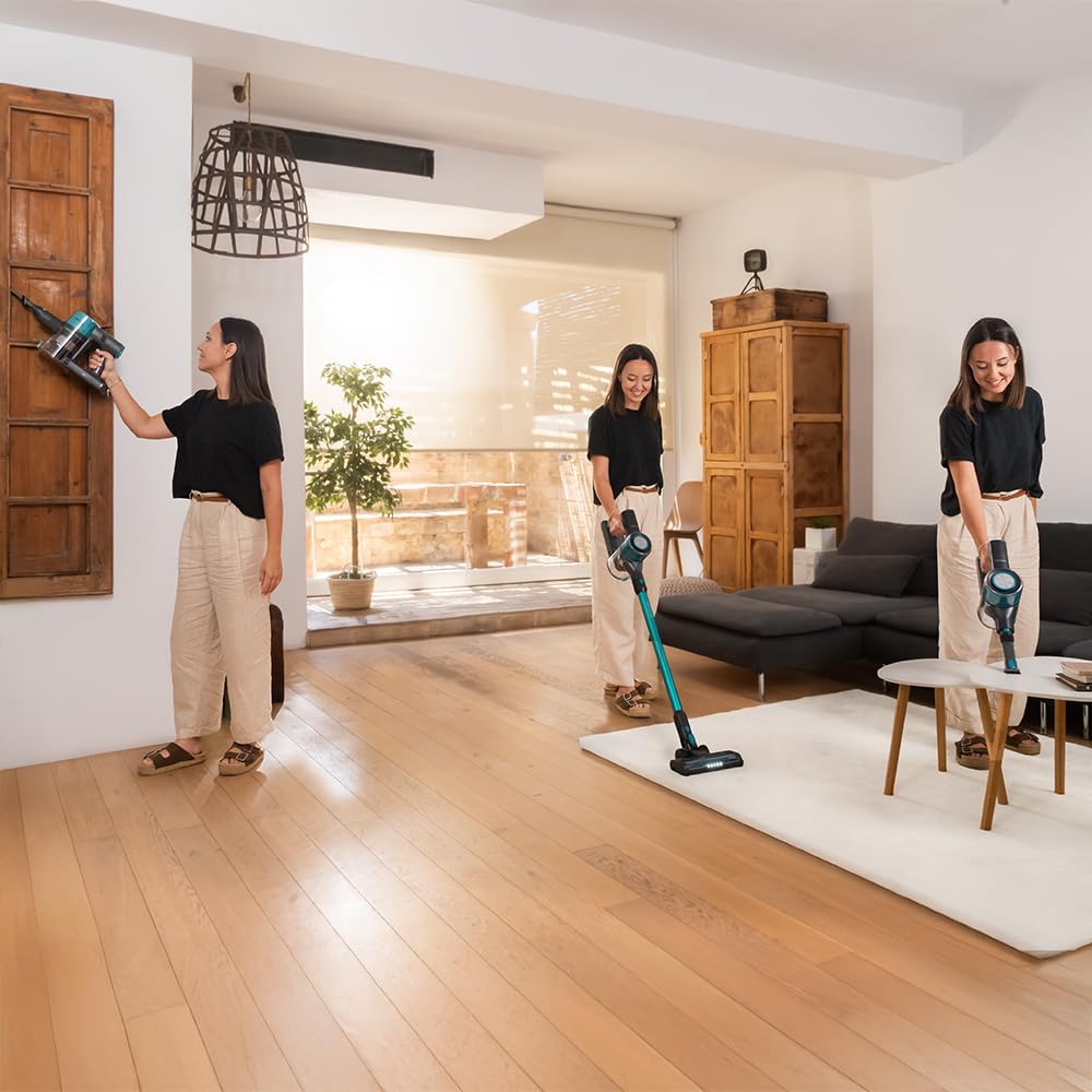 Cecotec Kabelloser Staubsauger Besen Conga Rockstar P50 X-Treme. 80AW, 20000Pa, BDLC Motor mit 265W, 50 Minuten Laufzeit im Eco-Modus, Mixbürste mit HairOut, Antiverwicklungen, 1200ml Behälter