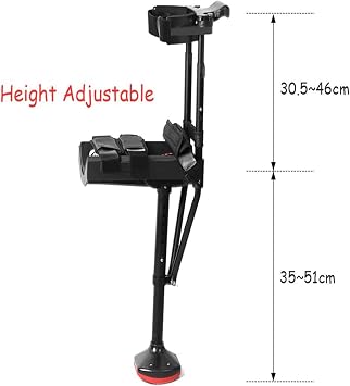 Adjustable Single Leg Telescopic Walker Hand Free Knee Crutch Scooters for Injury/Elderly Supports Up, Load-bearing 220LBS