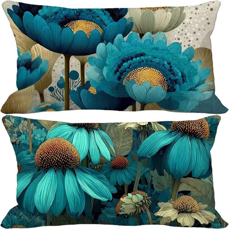 Coussin Extérieur Imperméable 50x80 cm Turquoise pour Ambiance Printemps Été sur la Terrasse