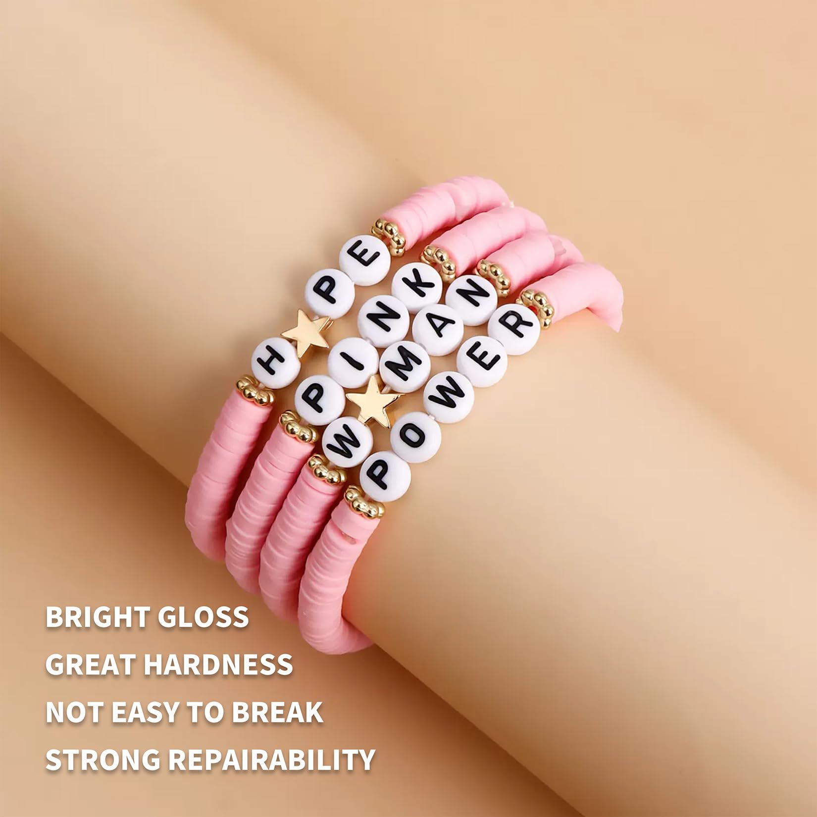 400 Perles Alphabet Et Cœurs - 7mm Pour Bracelets DIY, Création De Bijoux Personnalisés