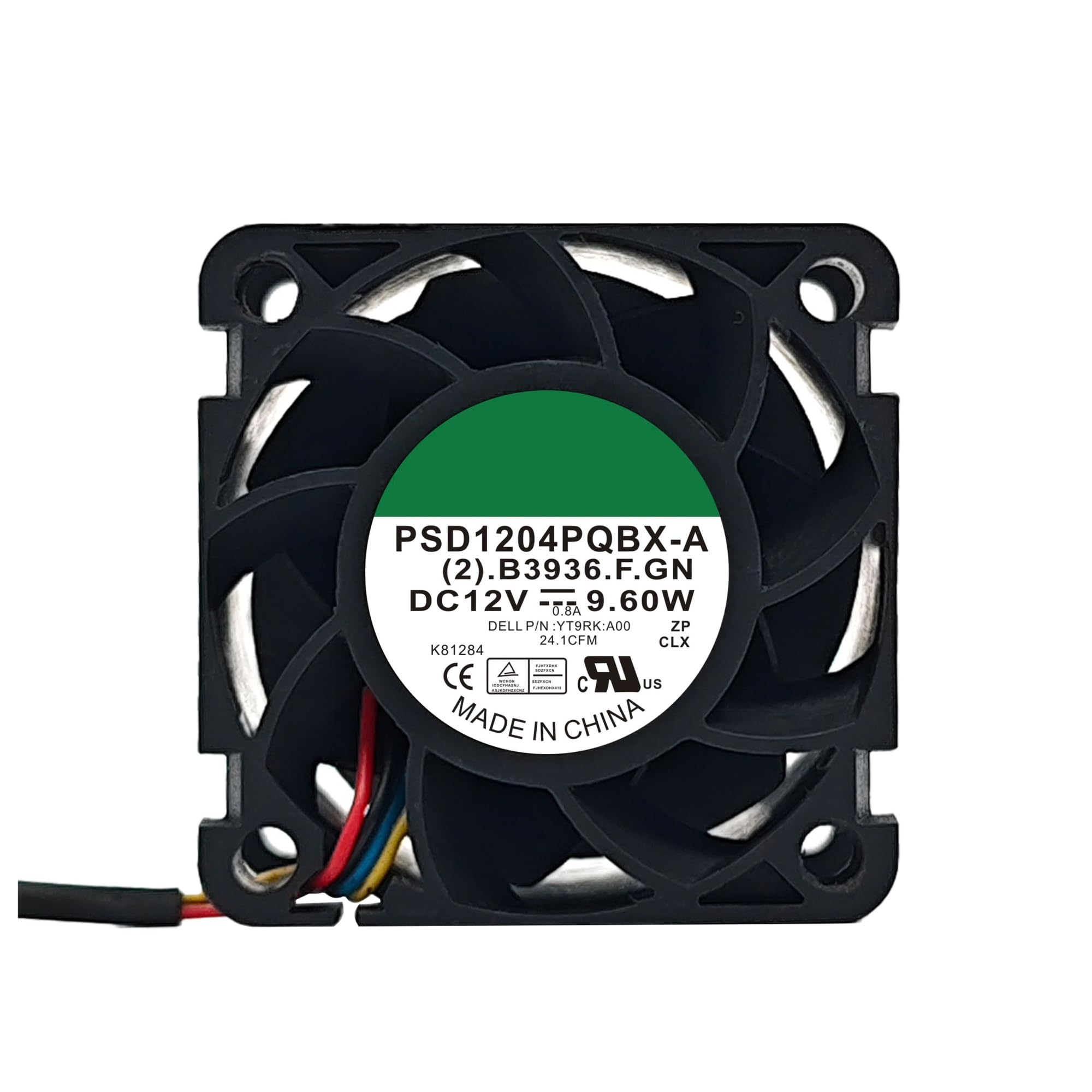 PSD1204PQBX-A ventilador 40x40x28 mm 12 V CC 9,60 W de 4 cables para electrónica