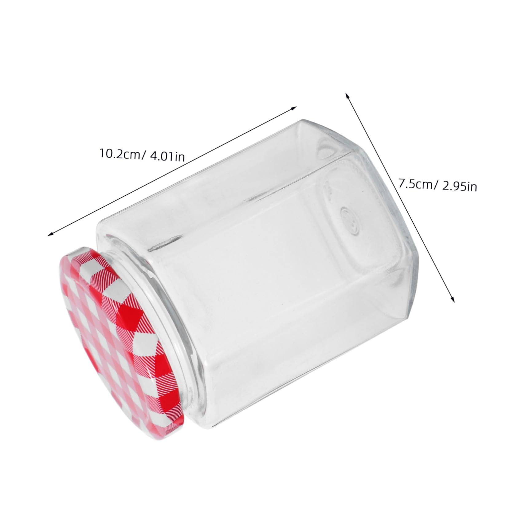 250ml Set con Coperchi di 6 Barattoli di Vetro Esagonali