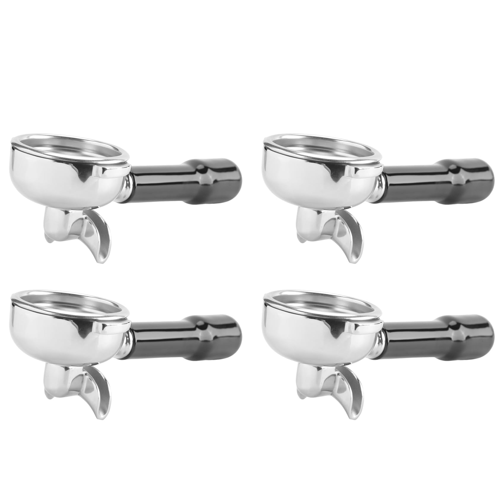 Hndhbfgrt 4pcs 58MM Stainless Steel Coffee Machine Bottomless Filter Holder Portafilter for/Expobar Double Mouth/ E61
