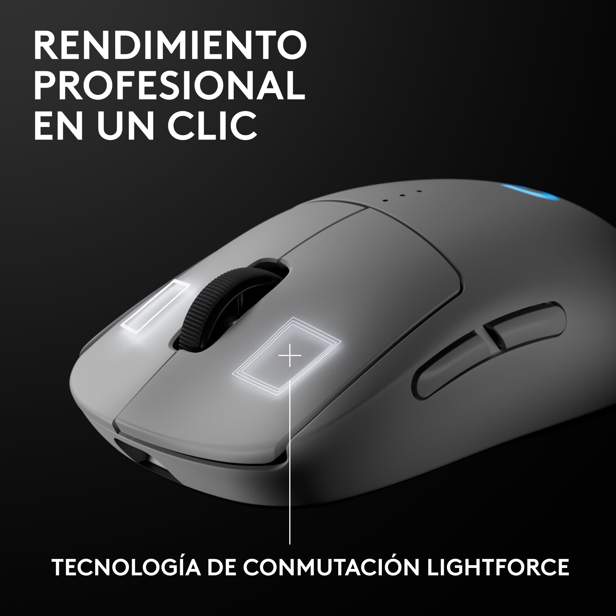 Ratón Gaming inalámbrico Pro 2 Lightspeed, hasta 4 Botones Laterales magnéticos Personalizables y conmutables, Carga USB-C, Sensor 32k dpi para para PC/Mac.