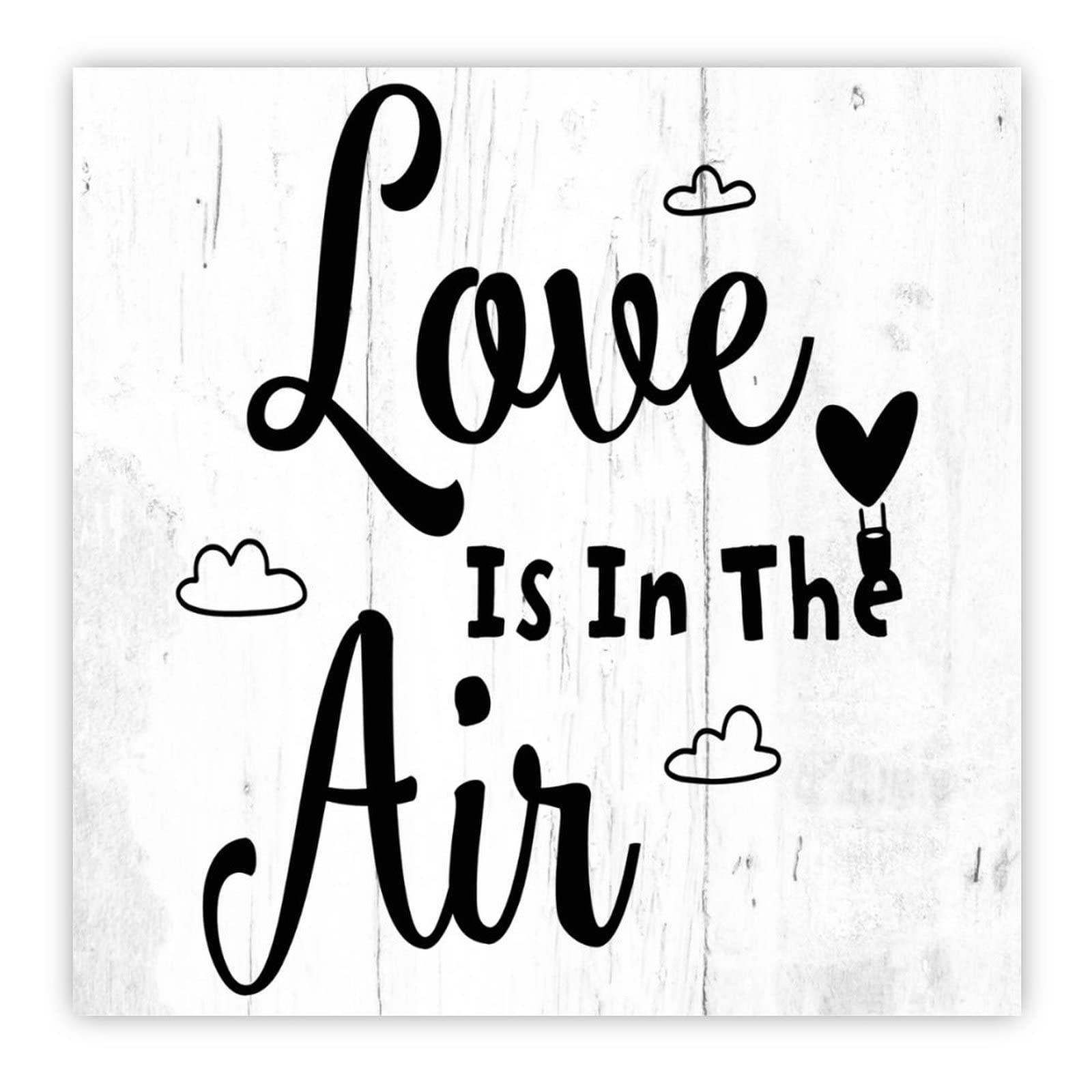 Panneau mural en bois rustique Love is in the Air pour décoration de ferme 40x40 cm