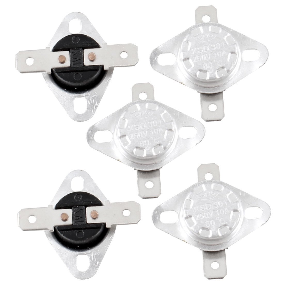 KCHOICE® 5 Pcs 80 Celsius 176F Normal Close Temperature Controlled Switch KSD301