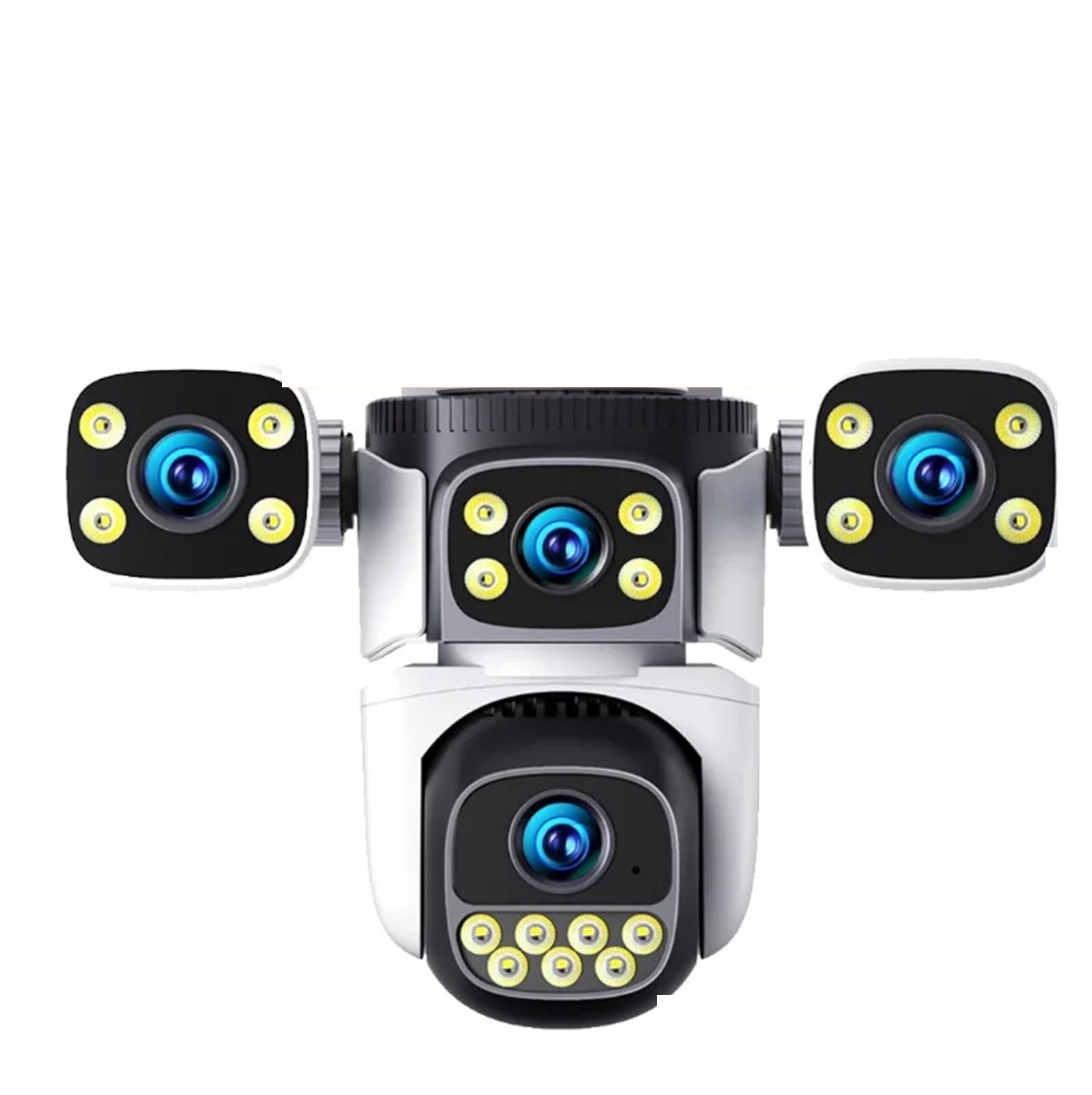 Oshpmbdlyfj Uk Plug 10K 20Mp Four Screen Outdoor Wifi Cam Ptz 5X Zoom Night Vision Four Lens 10K Wireless Cctv Surveillance Cam Security Protection(,10K Cam)