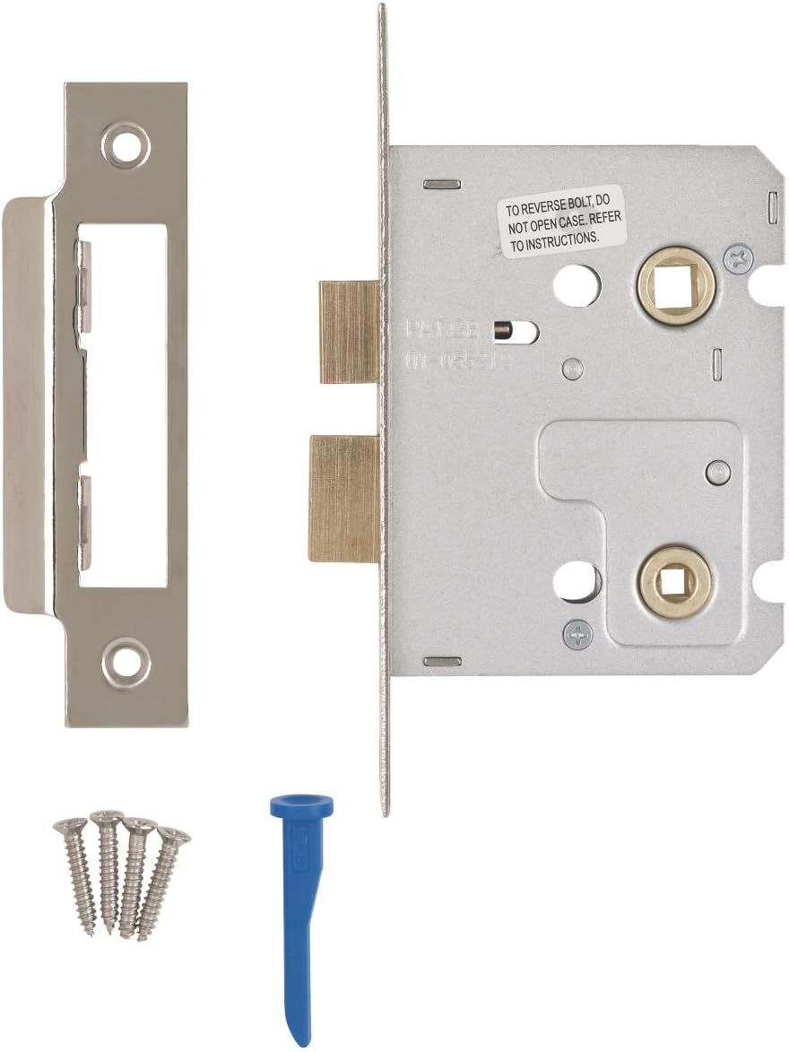 Smith & Locke Bathroom Mortice Lock Polished Chrome 76 x 22mm