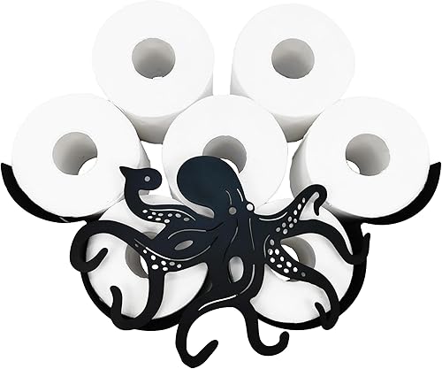 Miniatura 6 de Soporte de papel higiénico de metal de gnomo negro, soporte de papel de animal, soporte de papel de metal decorativo, divertido almacenamiento de