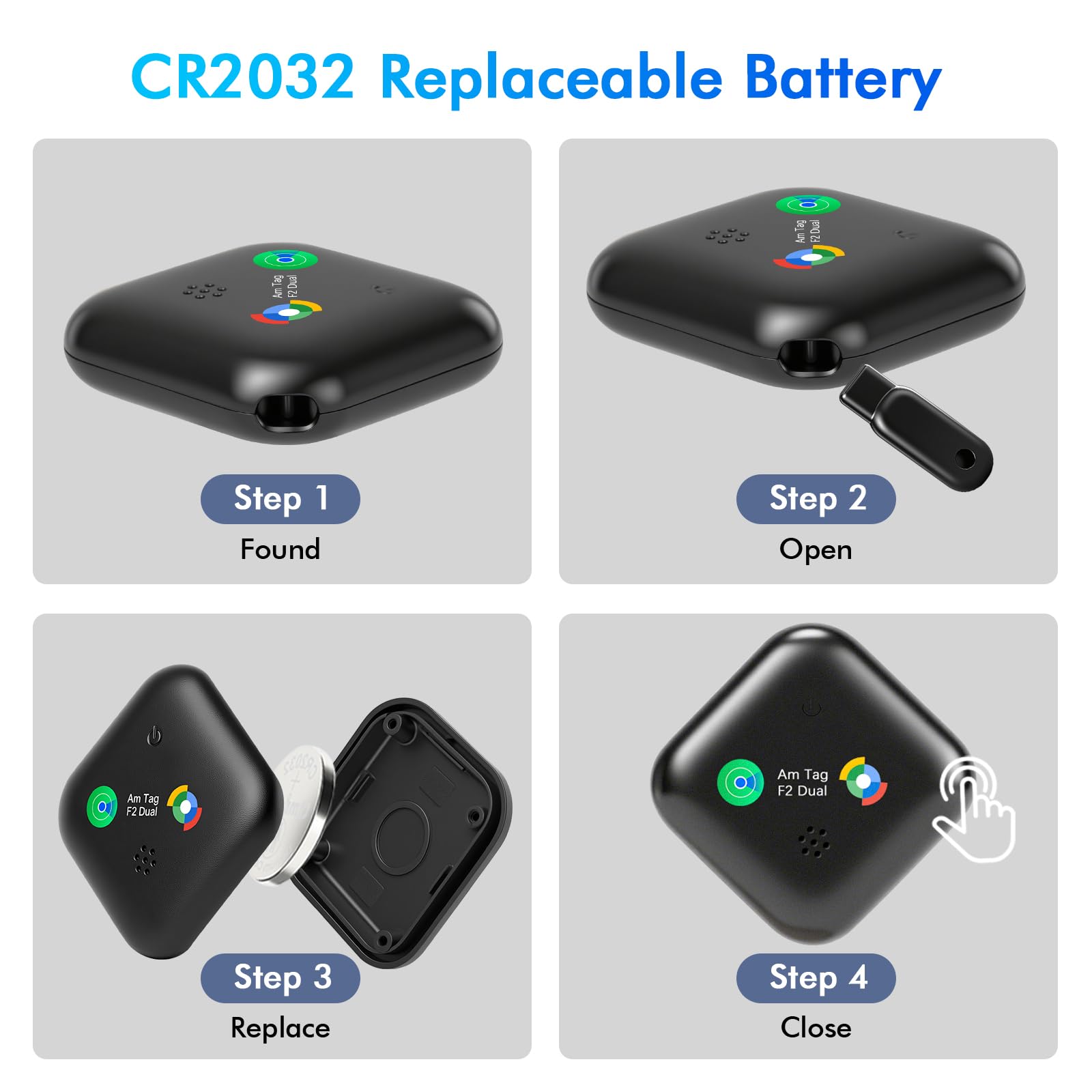 Smart Tag Trova Chiavi Compatibile con iOS Find My APP o Android Find Hub IP67 impermeabile batteria CR2032 sostituibile Bluetooth Tracker Finder per chiavi bagagli/borse/valigia/portafoglio