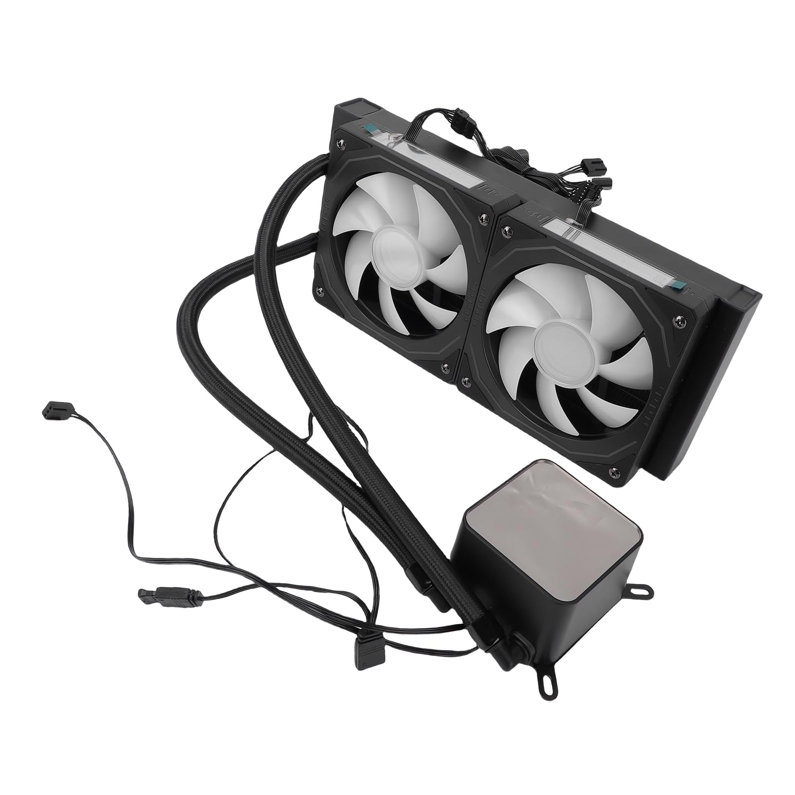 Płynna Chłodnica Procesora ARGB, 2,2-calowy Ekran LCD z Wentylatorami PWM dla LGA 1700 1851 1200 115X AM5 AM4, Zsynchronizowane Oświetlenie RGB (BLACK)