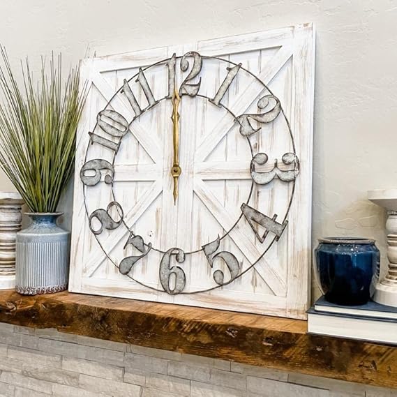 Amazon.com: ALBEN Large Farmhouse Wall Clock - 24 inch Square Farmhouse