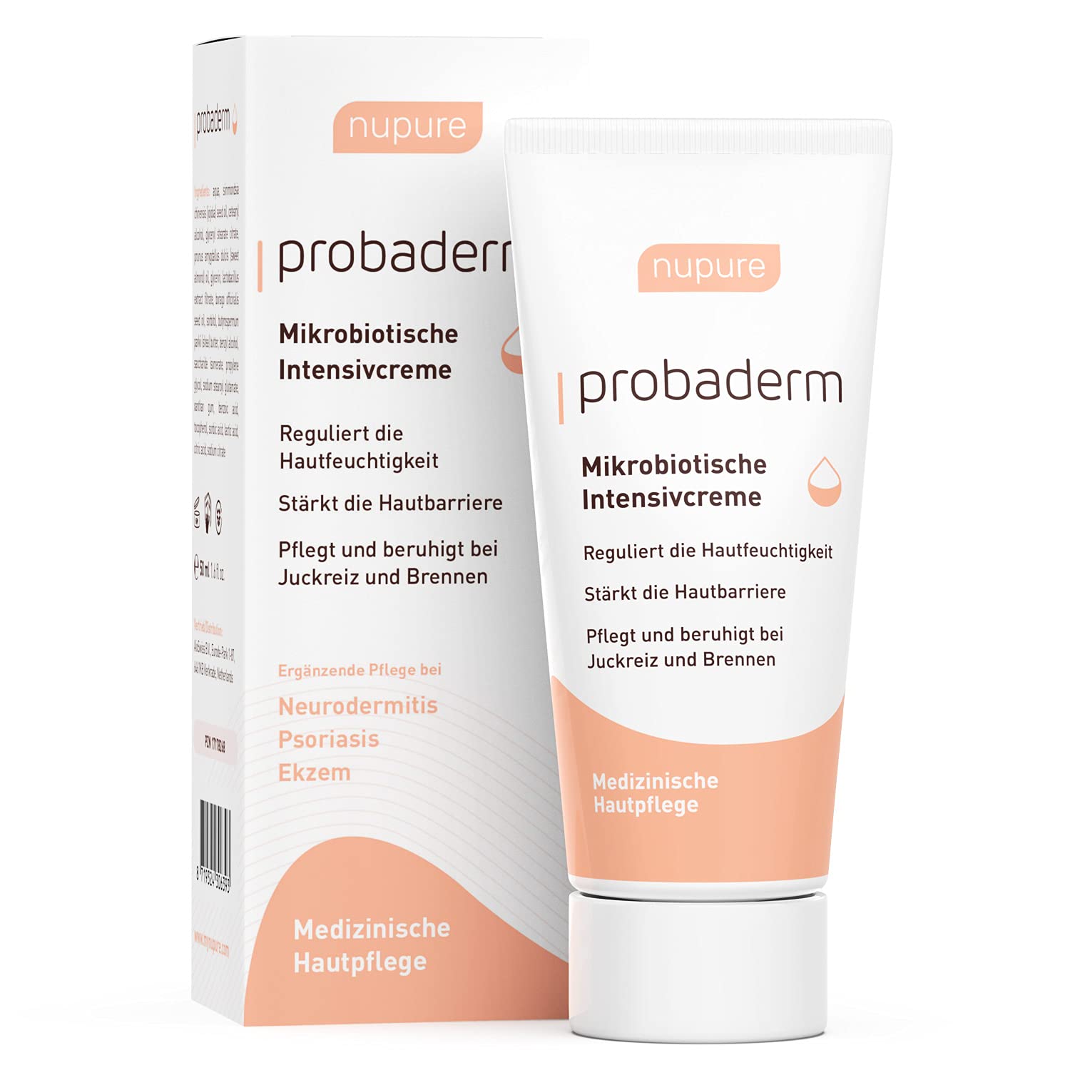 Nupure® Probaderm 50ml Anti Pickel Creme, Intensivcreme bei Akne Mikrobiotisch bei Juckreiz, Rötungen, Für Die Hautflora, Acne Treatment und Ergänzende Pflege bei Neurodermitis, Psoriasis & Ekzem