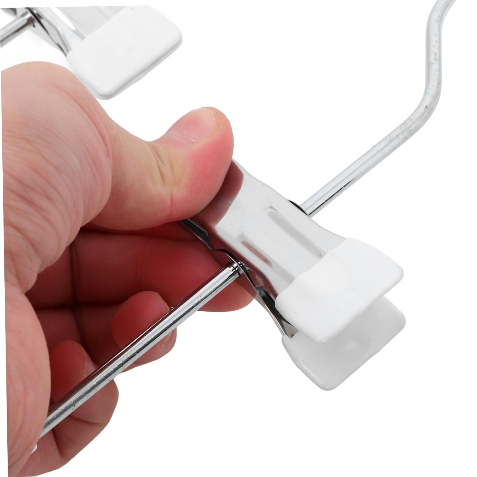 Pack 4-stöckiger Hosenbügel aus Manganstahl mit Clips Weiß