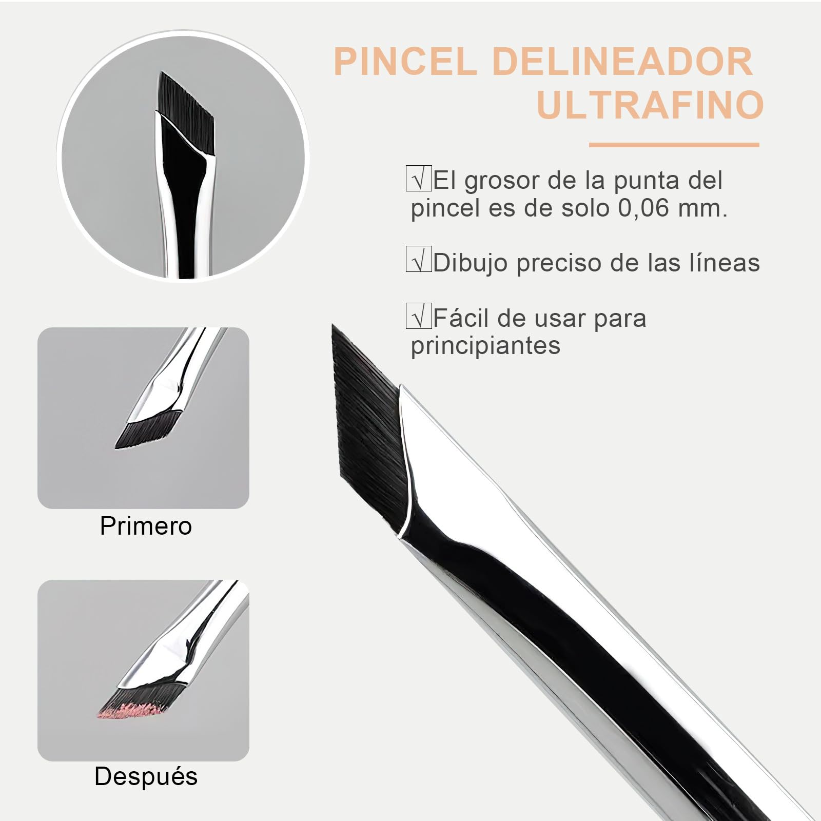 VEGCOO 8 Pinceles Delineador de Ojos, Maquillaje de Ojos Profesional
