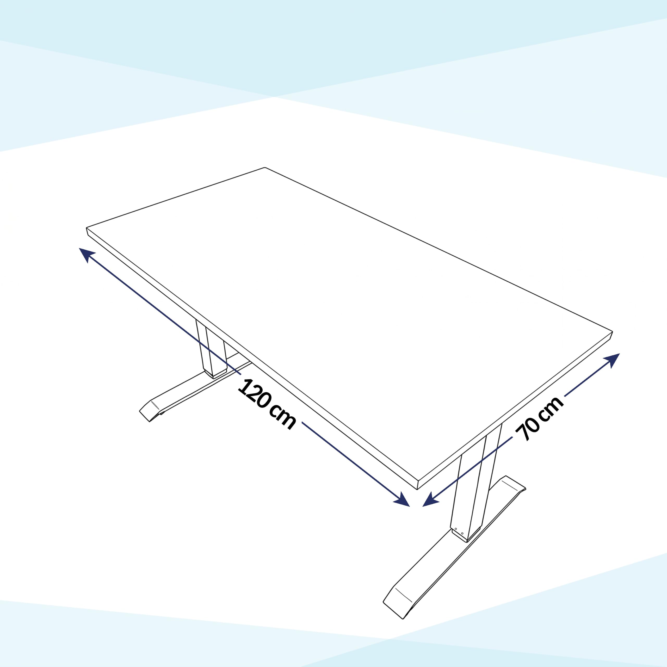 POKAR Escritorio Elevable Eléctrico 120x70 cm | Tablero Macizo 25mm | Panel con Memoria, USB-C y USB-A | Mesa Regulable en Altura para Teletrabajo | Estructura Plateada, Tablero Blanco