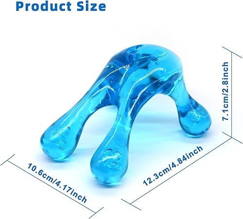 Miniatura 2 de KEINE MARKE Masajeador de rana, herramienta de masaje de calamar de palma, masajeador de mano azul, fácil de colocar en la palma, perilla de masaje