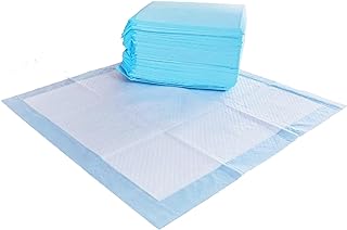 Amazon Basics Dog and Puppy Pee Pads with 5-Layer Leak-Proof Design and Quick-Dry Surface for Potty Training&comma; Regular&comma; 22 x 22 Inch&comma; Scented&comma; Pack of 50&comma; Blue & White