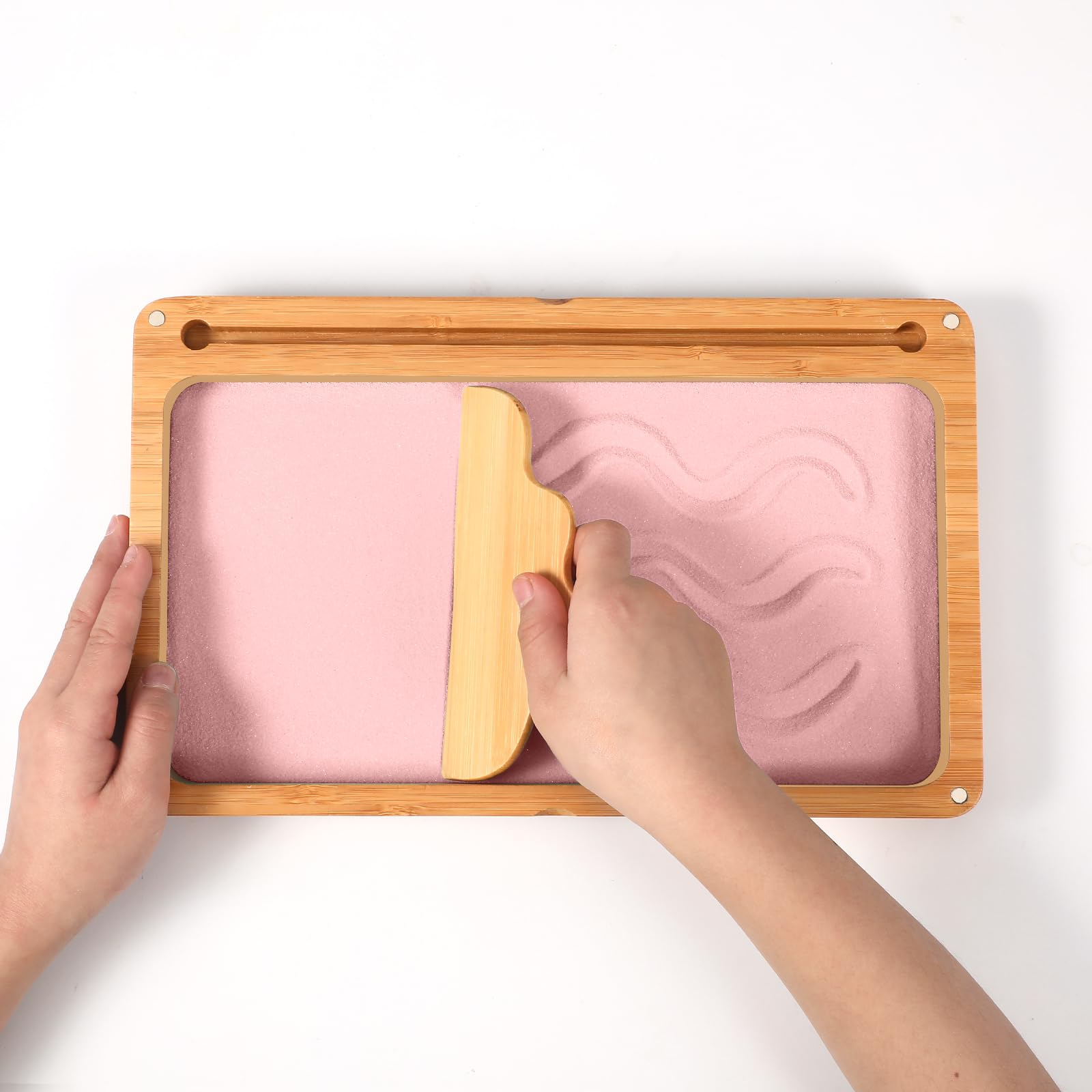 Montessori Sandtablet Primo Allenamento Lettere e Segni Giocattoli In Legno Montessori Tavolo Di Sabbia Giocattolo Educativo Per Lo Sviluppo Motore Precoce Nei Bambini (Rosa)