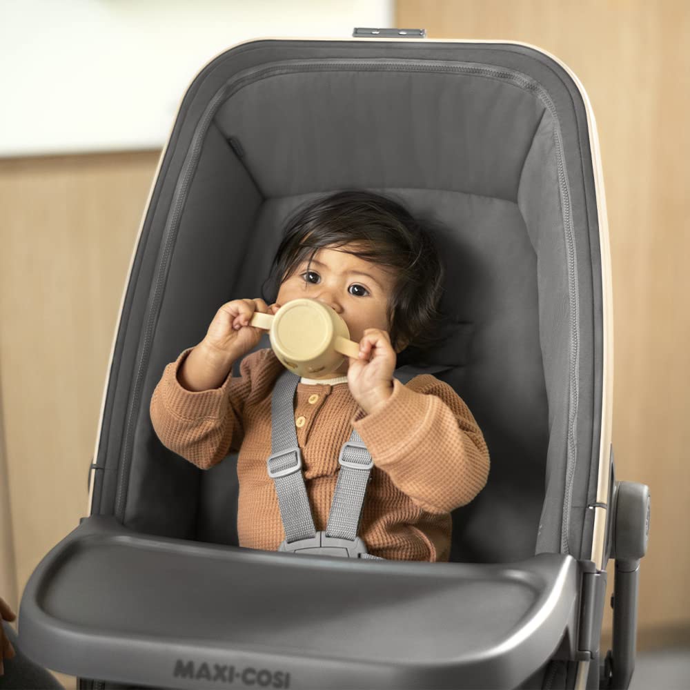 Maxi-Cosi Alba Kit de comida para bebé, bandeja y funda para trona, tejidos 100% reciclados, 6 meses - 3 años (15 kg), Beyond Graphite