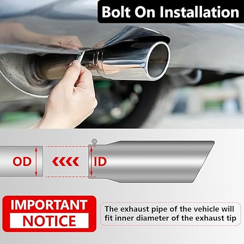 Miniatura 5 de Autarboor Punta de escape de entrada de 5 pulgadas, entrada de 5 pulgadas, salida de 7 pulgadas, longitud total de 15 pulgadas, punta de escape