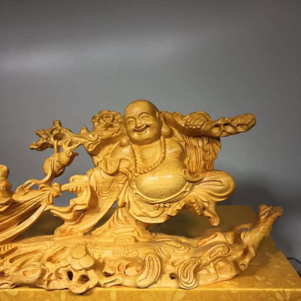 柏木彫刻布袋様 Amazon｜布袋様の置物 天然 崖柏木 12cm 木彫りの布袋様 仏像