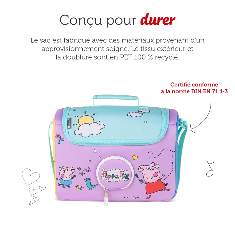 Tonies Sac Bandoulière Peppa Pig Sac de Transport pour Toniebox, Casque Audio Chuchote, Station de Recharge, 8 Figurines