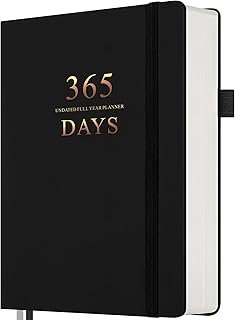 Planner, Undated Daily Planner with To Do List, 365 Days Planner for ADHD Adult, Agenda for Women Men, Hourly Planner Notebook for Goal Setting, Productivity Planner with Calendar, 8.3" x 5.8" (Black)