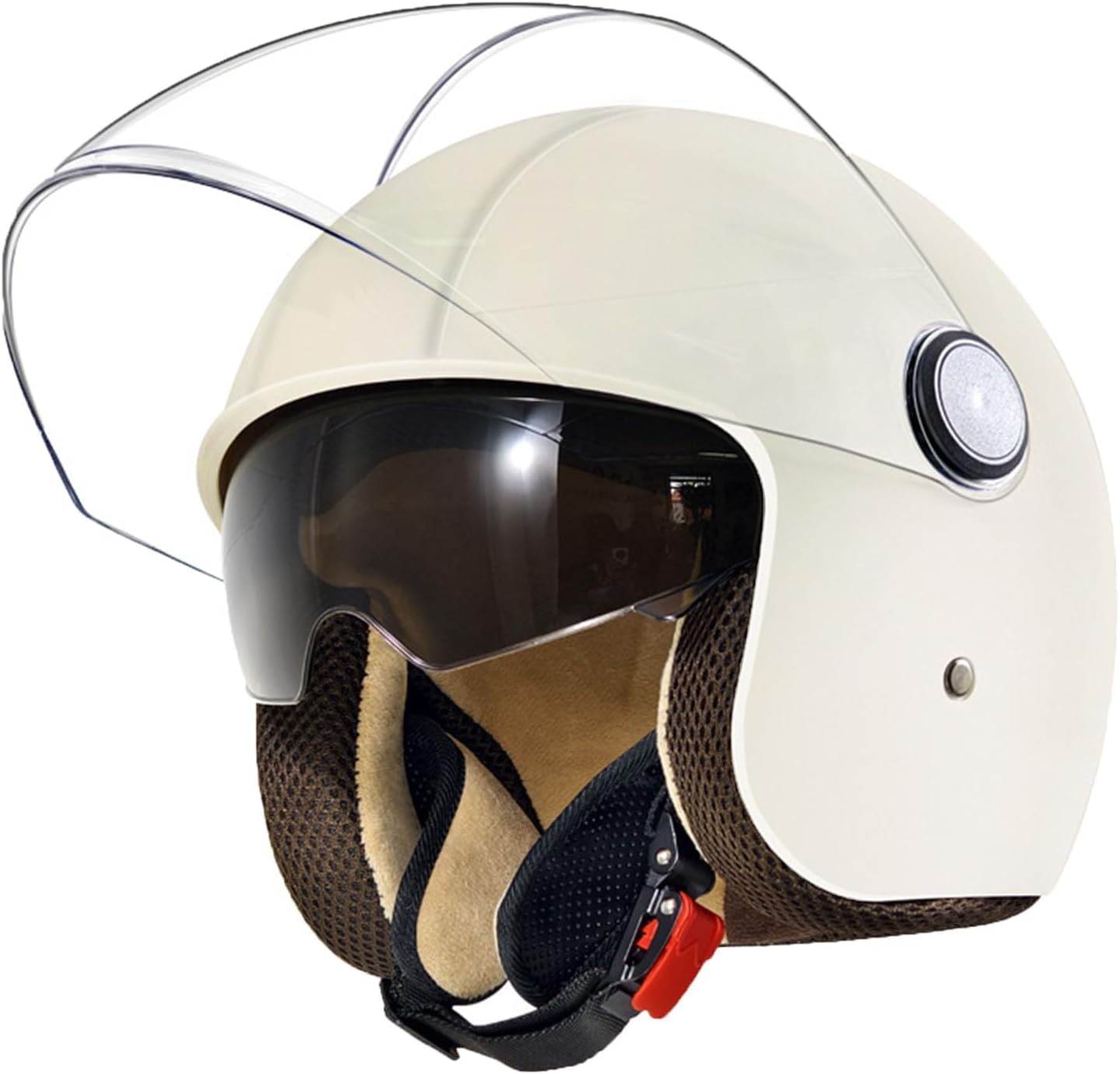 Casco de moto semiabierto de 58-62 cm para hombre y mujer en moto