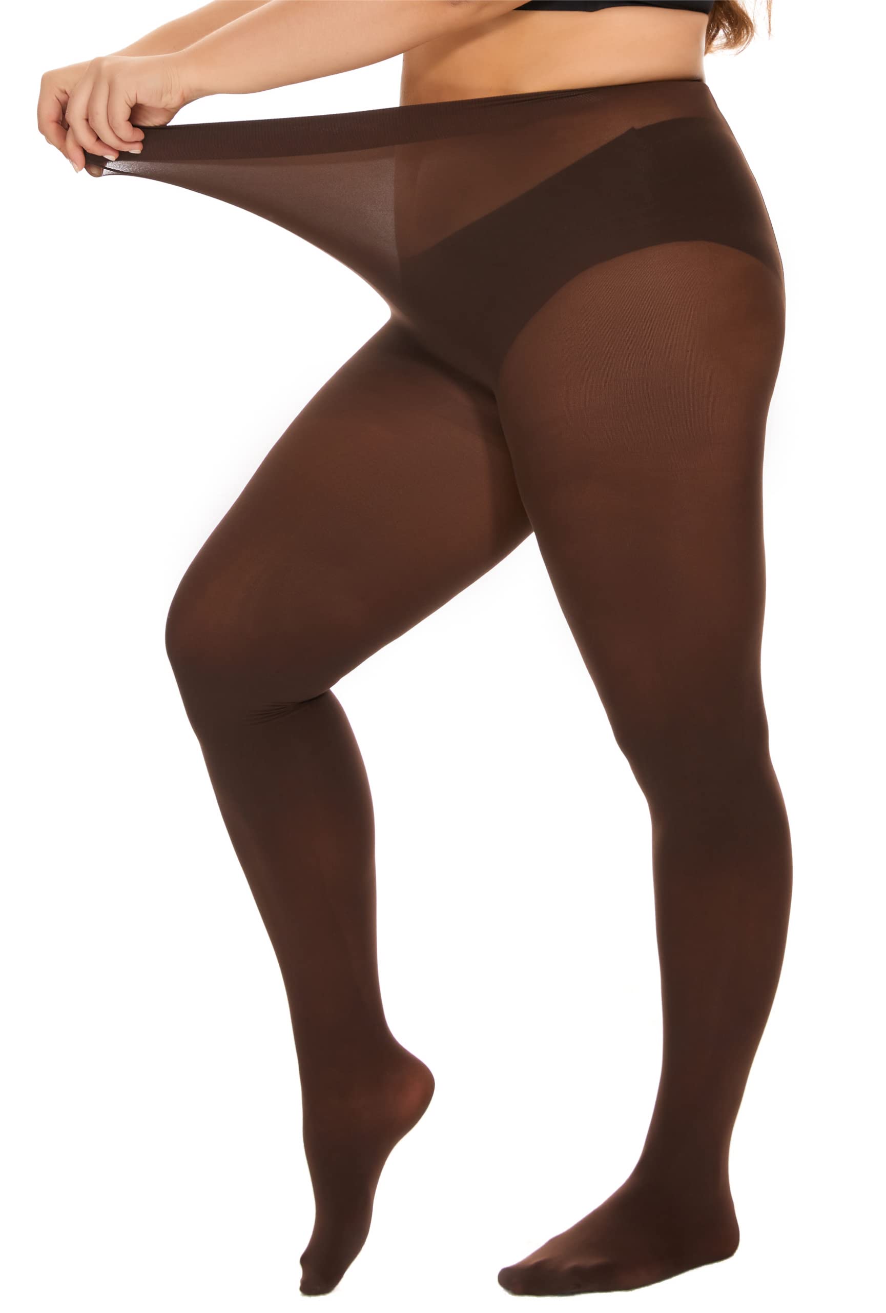 DUCMODA Damen Curvy Strumpfhose Große Größen Semi-Blickdicht Strumpfhosen Plus Größen XL-4XL Oversize über 10 Farben