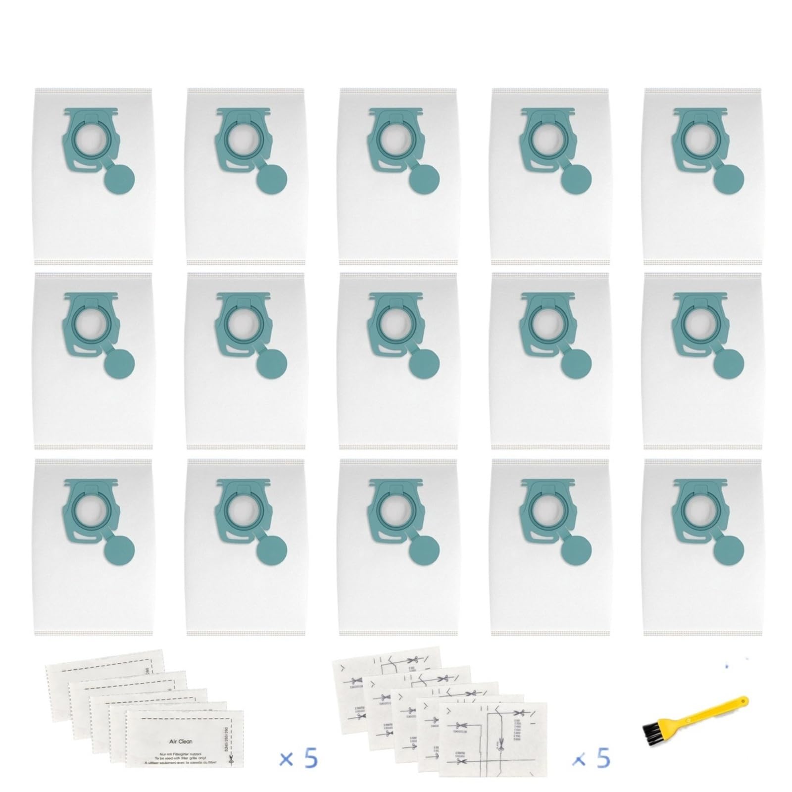 Air TU Staubsaugerbeutel-Ersatz, kompatibel mit Bodenstaubsaugern der Miele Guard L1 S1-Serie(15bag 5filter 1Brush)