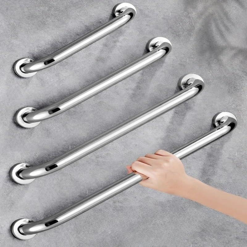 Fymlok Asidero Ducha,Asidero Baño Barra de Apoyo de Acero Inoxidable for Ducha, baño, pasamanos de Escalera, manijas de Inodoro, toallero, toallero, Agarre de Seguridad, Barra de Mano de Pared(30cm)