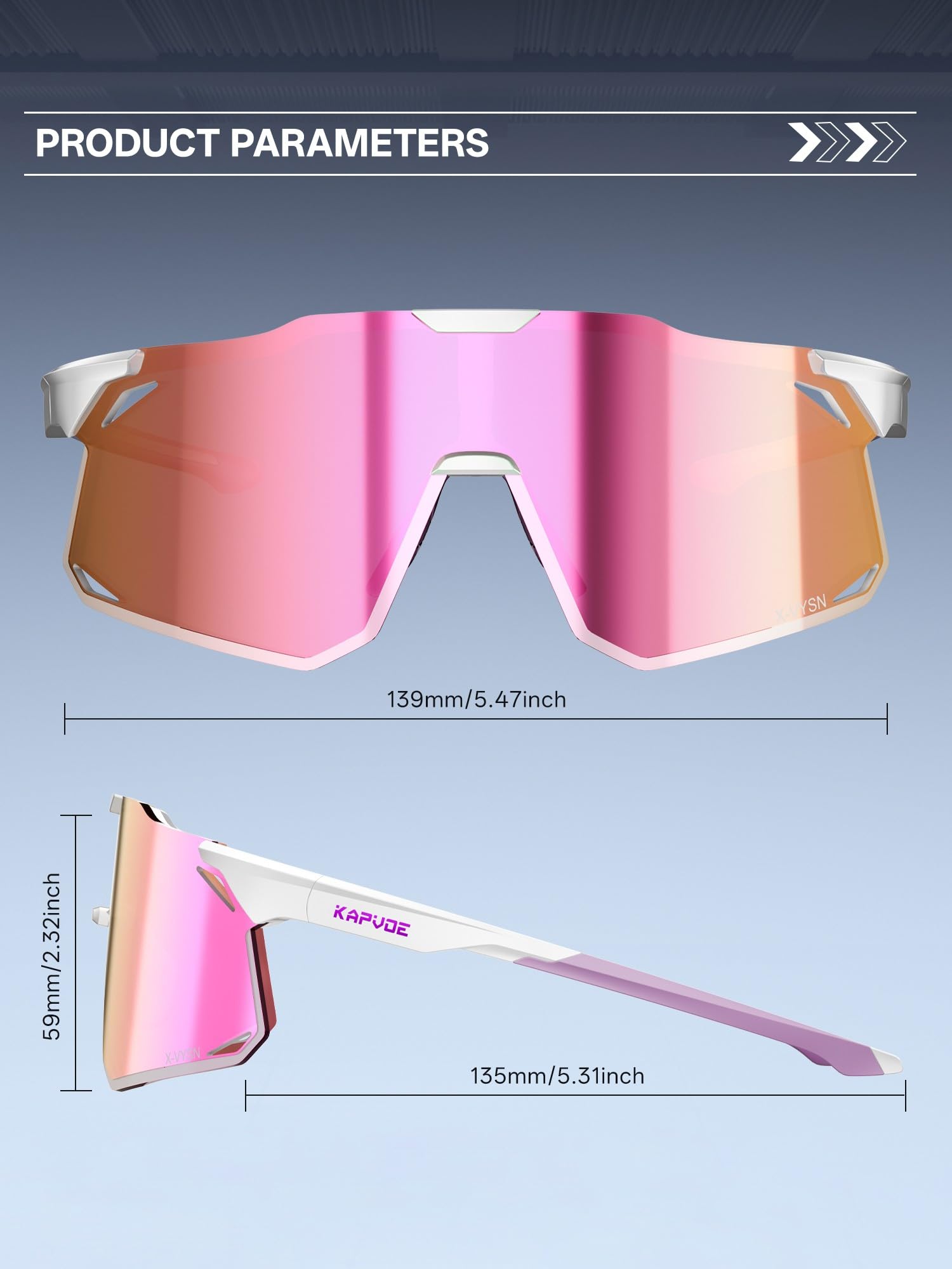 KAPVOE Fahrradbrille Herren Damen Sport Radfahren Sonnenbrille Baseball MTB Radbrille Rennrad Radsport - K347