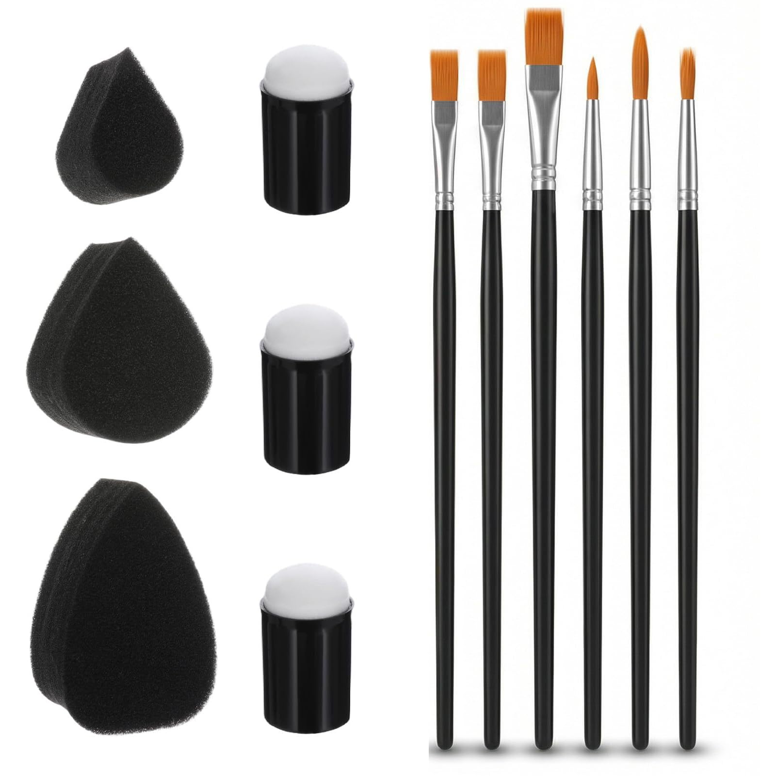 Shntig 12PCS Multipurpose Painting Brush Set with Soft Nylon Bristles for Artists and Hobbyists Permanent Paint Brushes