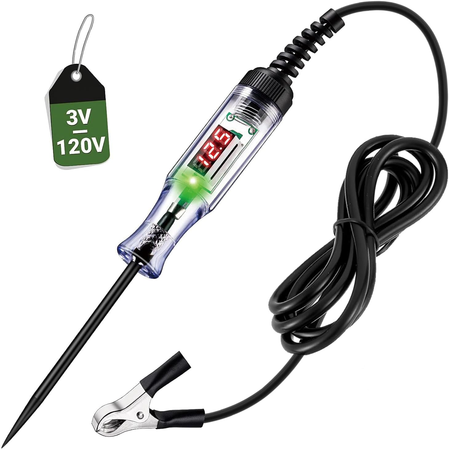 検電器 ３ｖ－１２０ｖ 車用直流電圧検電器 通電確認 車電圧サーキットテスターLED プローブ 導通 検電ドライバー 自動車整備工具 車用診断ツール SUVチェッカー用 検電テスター