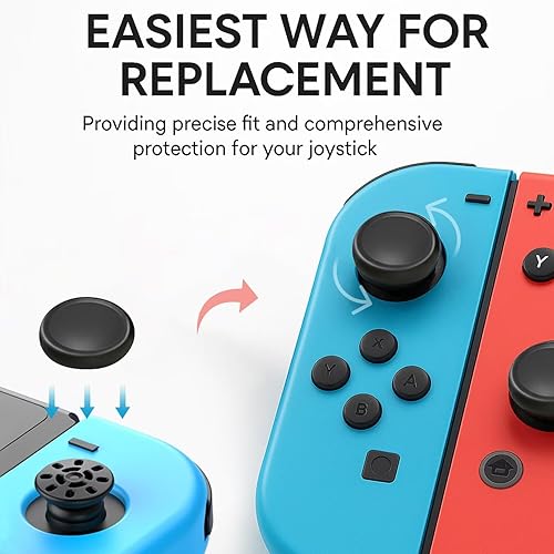 Miniatura 7 de Ferkurn Joystick Replacement Cap Thumb Grip Compatible with Switch Joycon Switch OLED& Lite, Joycon Grip Button Stick Cover Controller 3D Analog