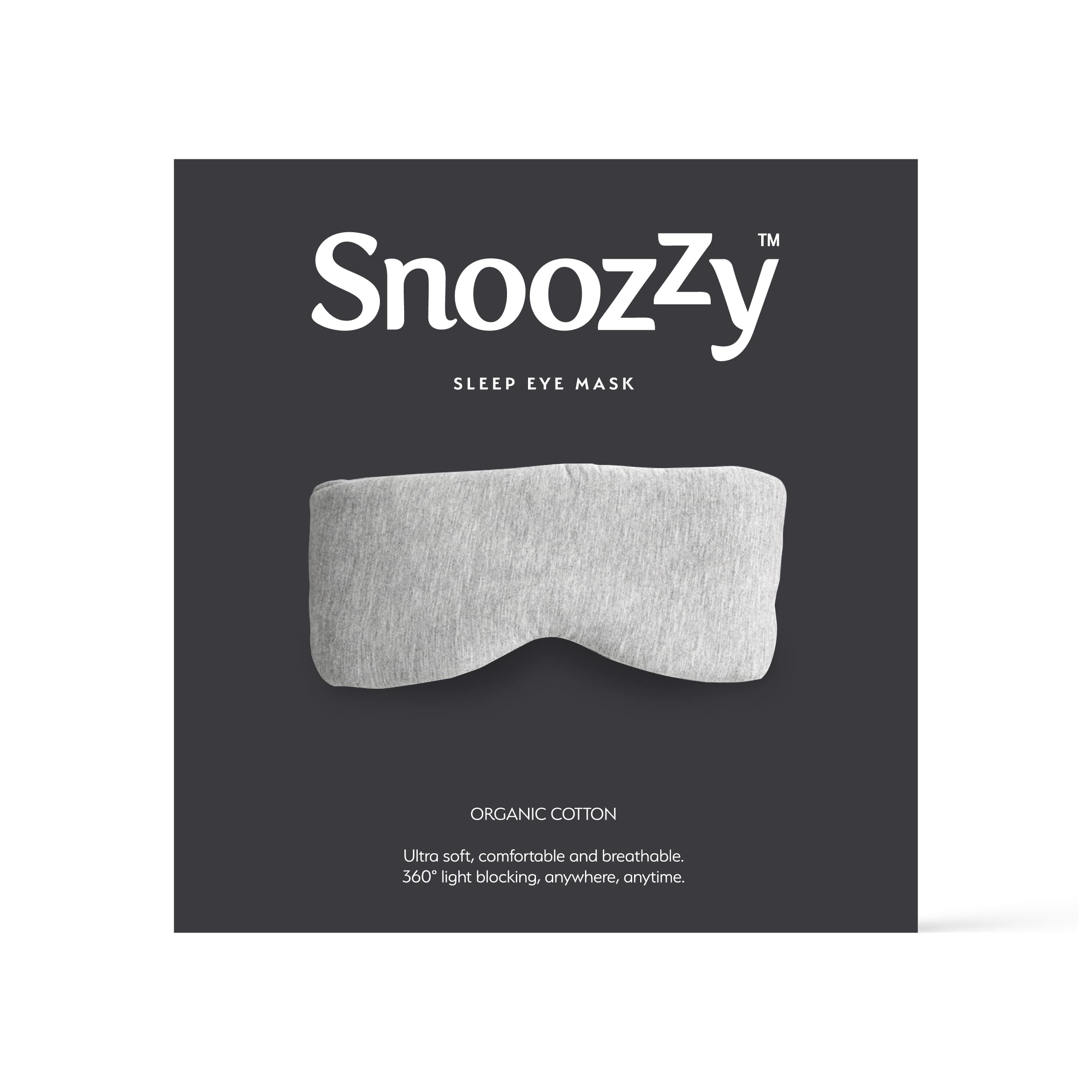 Cotton Eye mask – 100% Organic Cotton ing Mask. Face Hugging, Fully Adjustable, Soft Eye Wrap. Comfortable and Perfect for and Travel. Light Blocking Blindfold – Light Grey