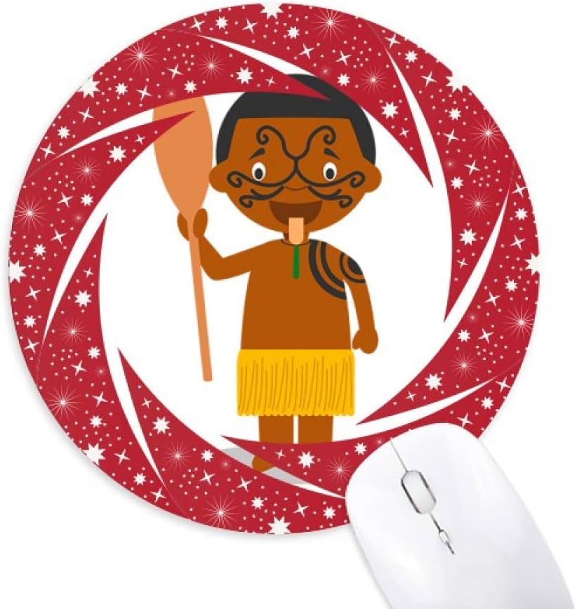DIYthinker Quant Negro Nueva Zelanda Cartoon Wheel Mouse Pad de Goma roja Redonda