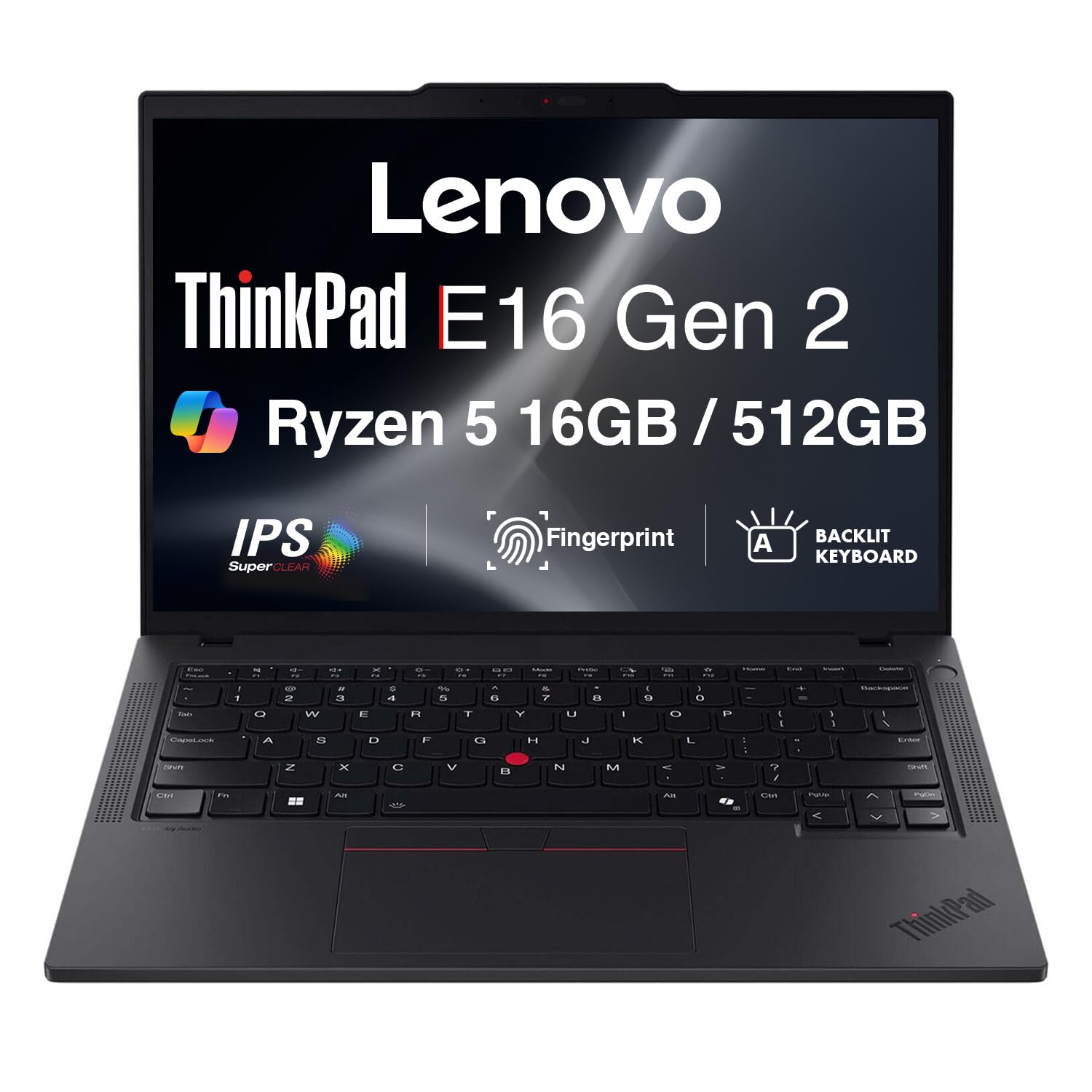 Lenovo ThinkPad E16 Gen 2 Business Laptop 16.0" IPS FHD+ Display (AMD Ryzen 5 7535U (beats Ryzen 5 7530U), 16GB DDR5, 512GB PCIe SSD, Backlit, Fingerprint, 1080p Webcam, WiFi 6, Copilot, Win 11 Pro)