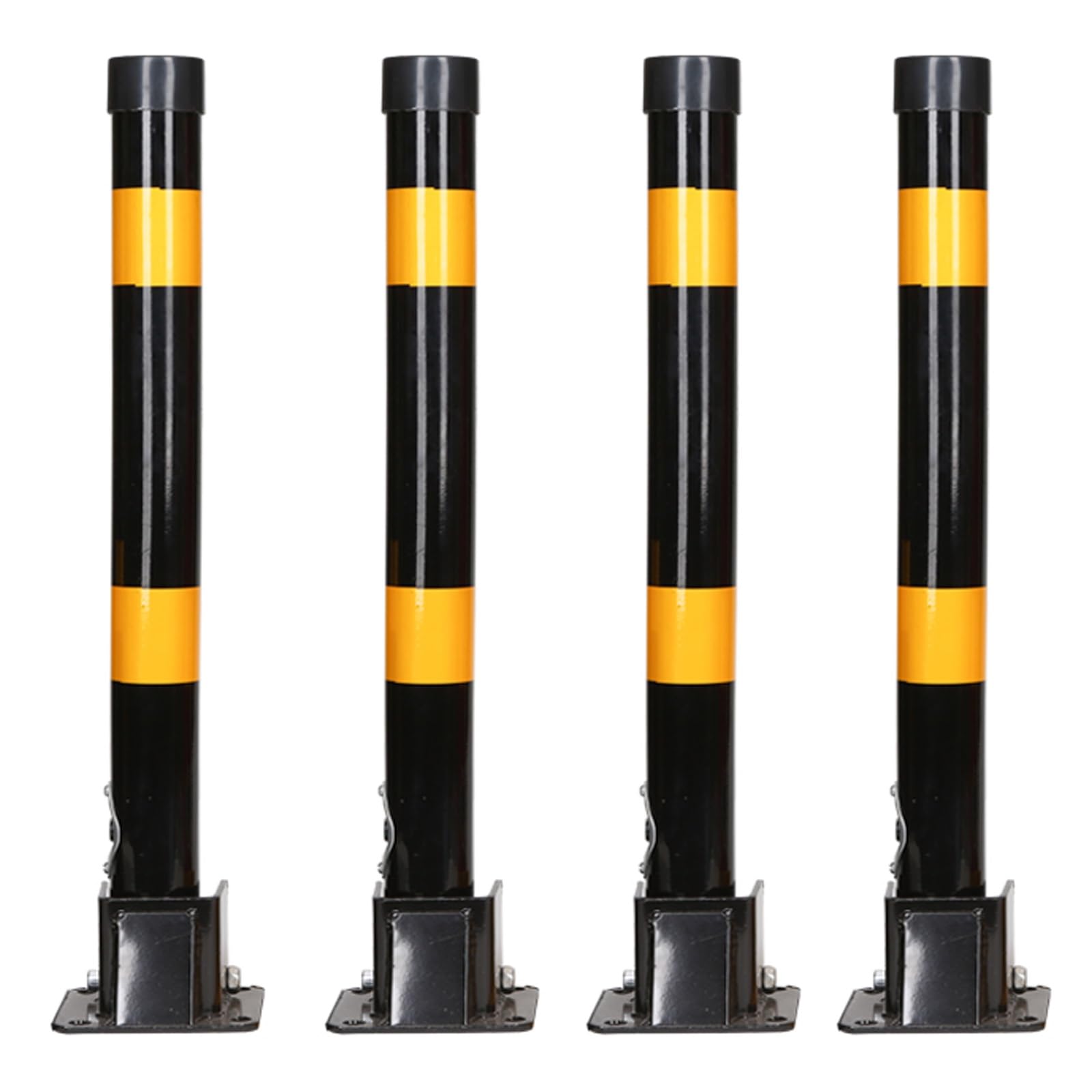 MOKLYF Safety Bollard, Driveway Garage Security Post, Road Pile Traffic Facility for Warning, Driveway Parking Interceptor Bollard, for Parking, Road Safety (Black (2pcs))