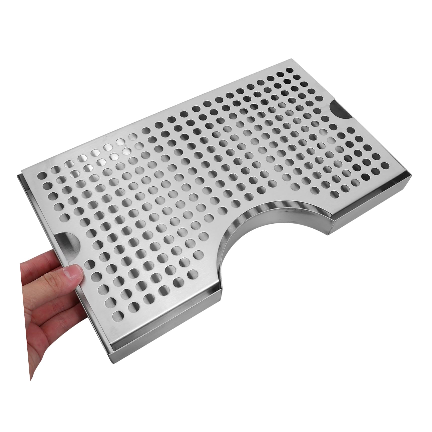 Bandeja de Goteo para Dispensador de Cerveza, Acero Inoxidable 304, 1 | Plata, Formato Compacto para Kegerator, Pieza de Recogida Base Antideslizante