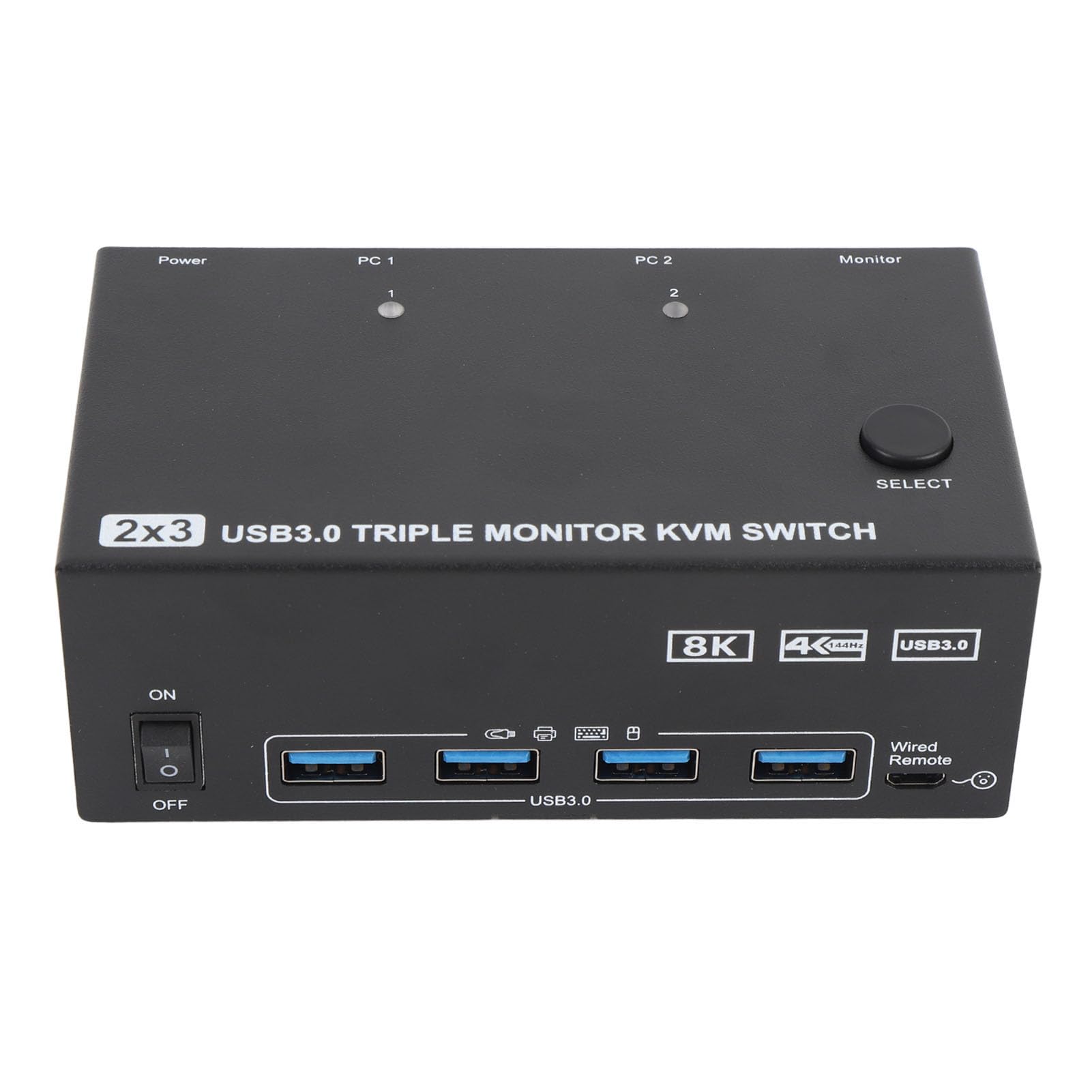 8K at 60Hz HD KVM Switcher, 3 Screen Control, 4 USB Ports, 1 Touch Switching, Plug and Reproduction (US Plug.)-image-47