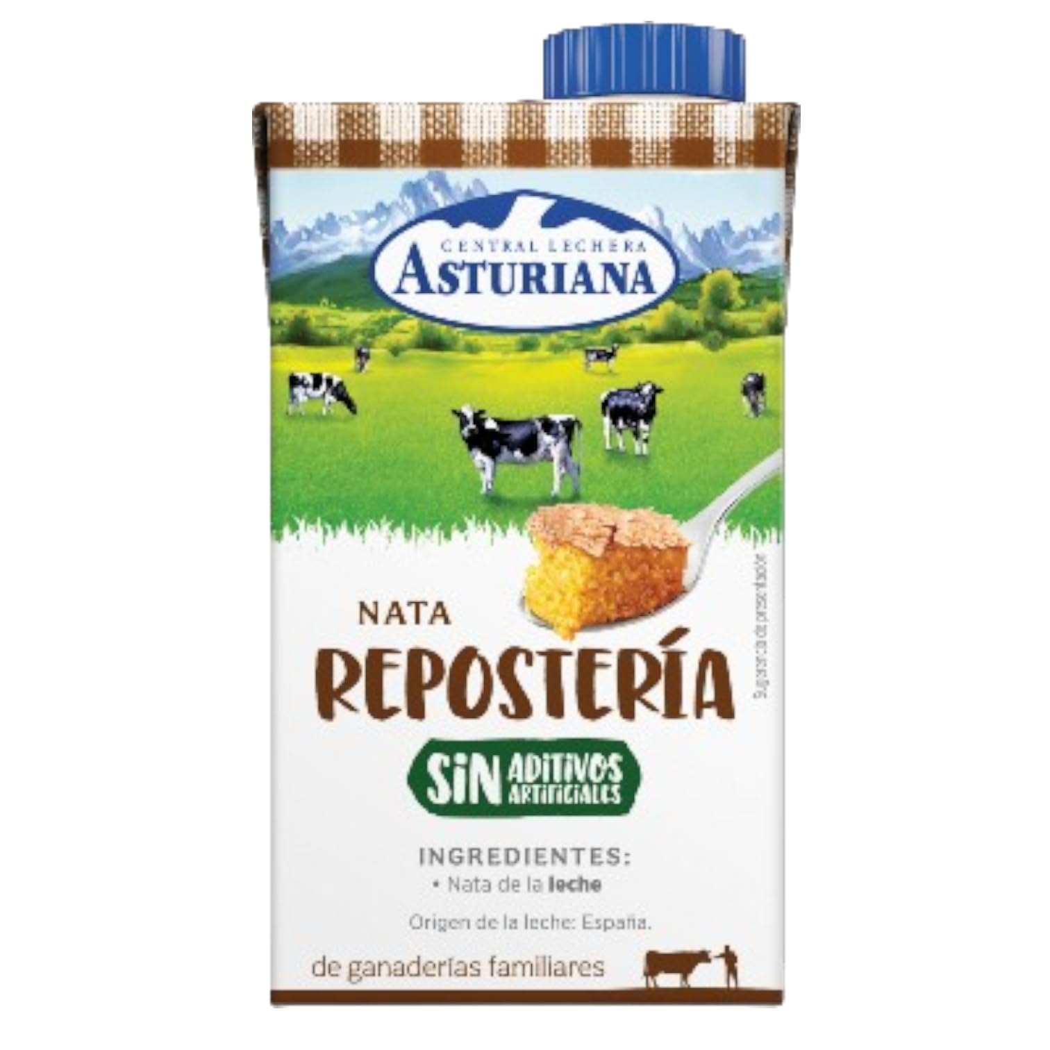 Nata Líquida Central Lechera Asturiana Repostería 500ml | Sin Lactosa y Sin Gluten | Ideal para Montar y Postres
