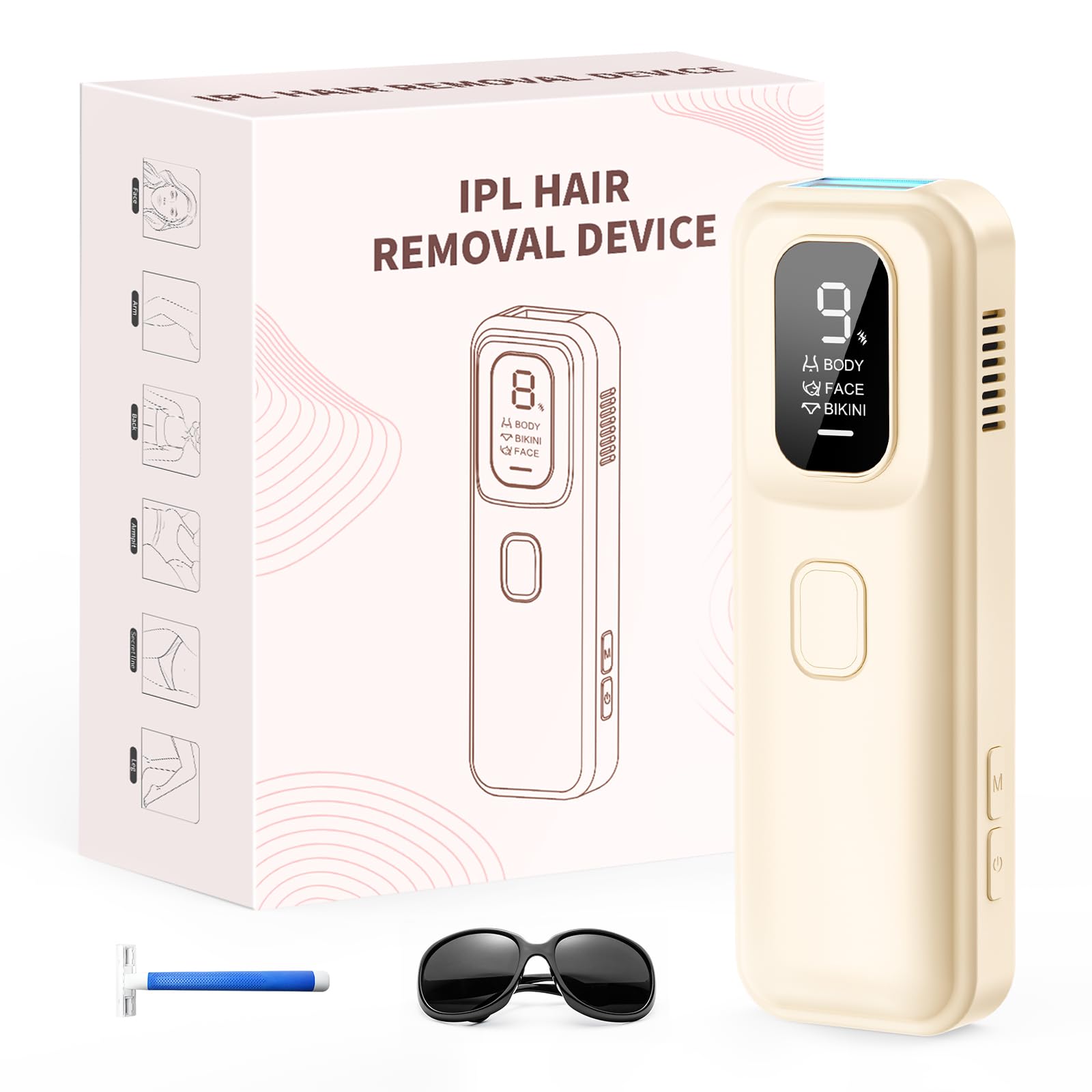IPL Laser Hair Removal Device for Women & Men -