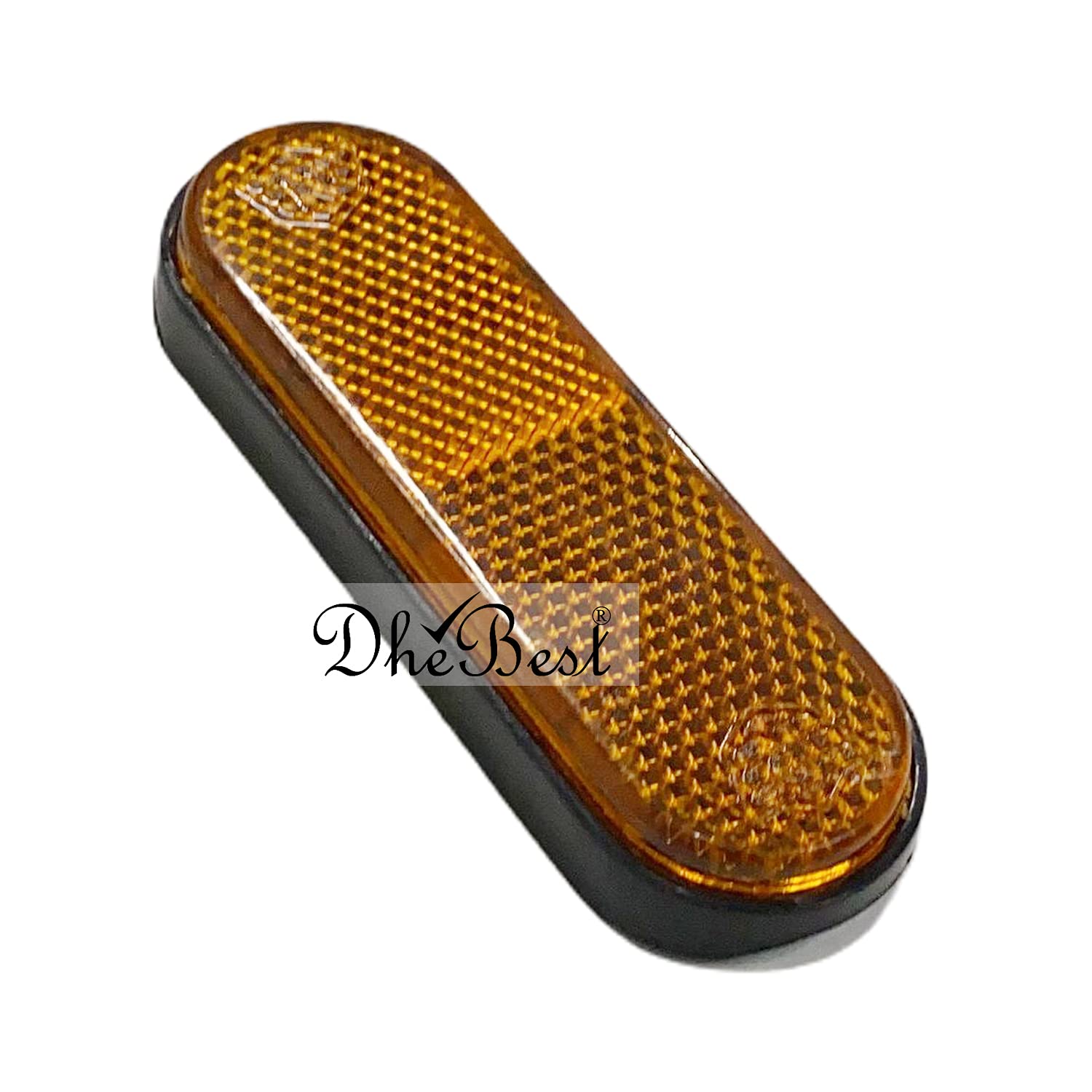 Dhe Best Universal Oval Bike Reflector Safety Self Adhesive Yellow Pack of 2Peaces Compatible with RE Classic 350 1