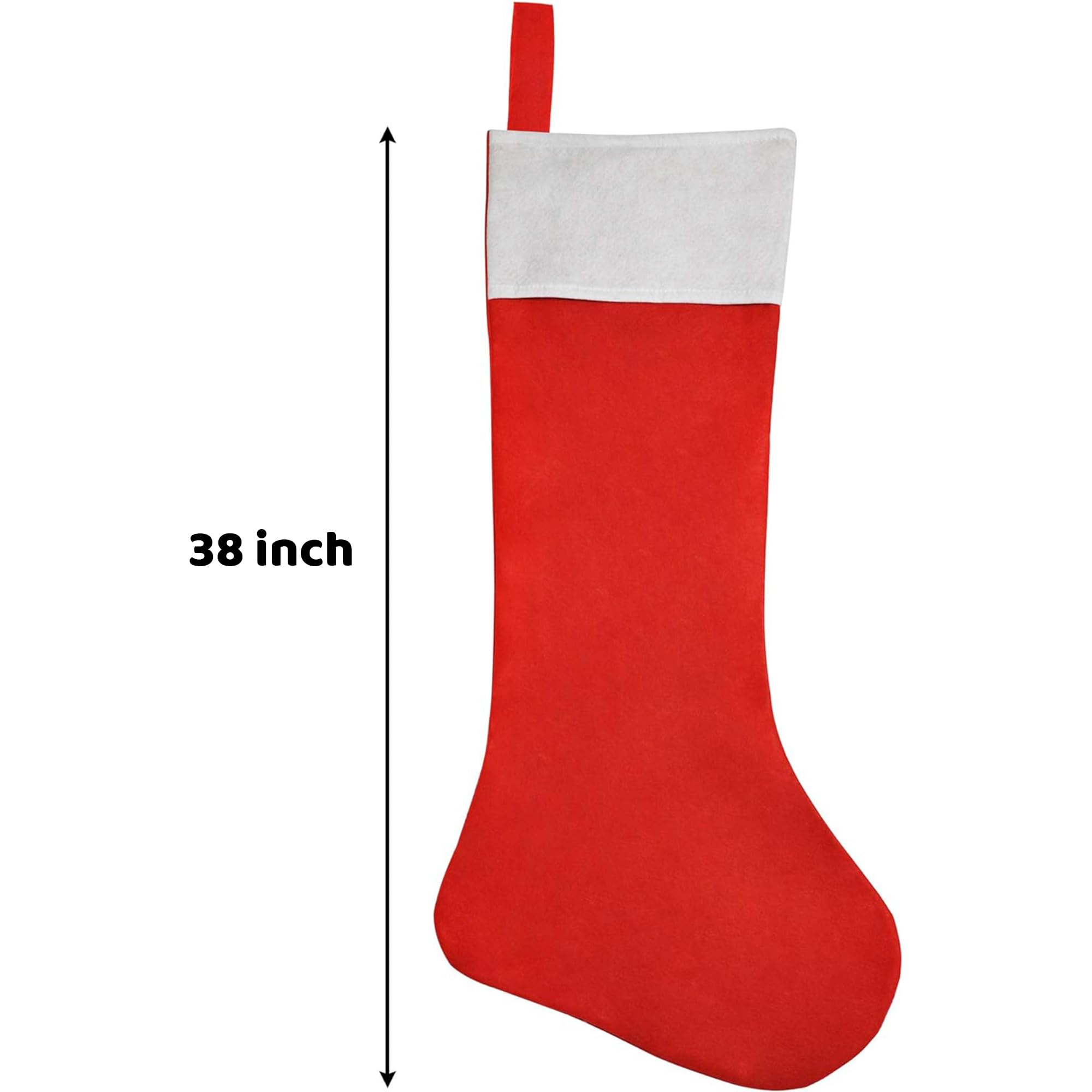 JOYIN 4 Packungen 96,5 cm Jumbo-Weihnachtsstrümpfe, riesiger Weihnachtsstrumpf aus Filz, großer Weihnachtsstrumpf für Weihnachtsfeiern, Dekorationen, Weihnachtsbaumdekoration