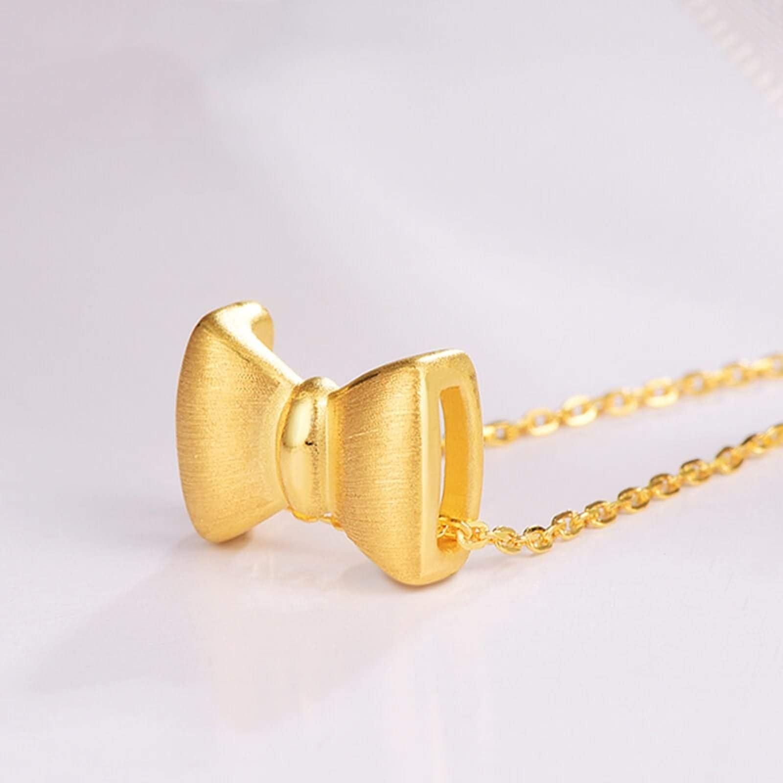 Collar con colgante de mariposa para mujer, oro amarillo de 18 quilates, joyería de boda, novia