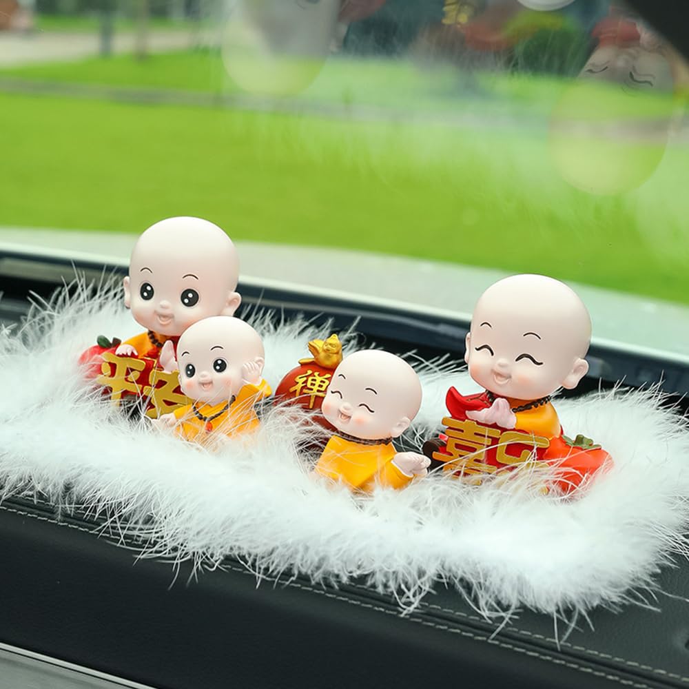 Amazon.co.jp: かわいい赤ちゃんの僧侶像、樹脂の幼年期の蓮の葉の僧侶